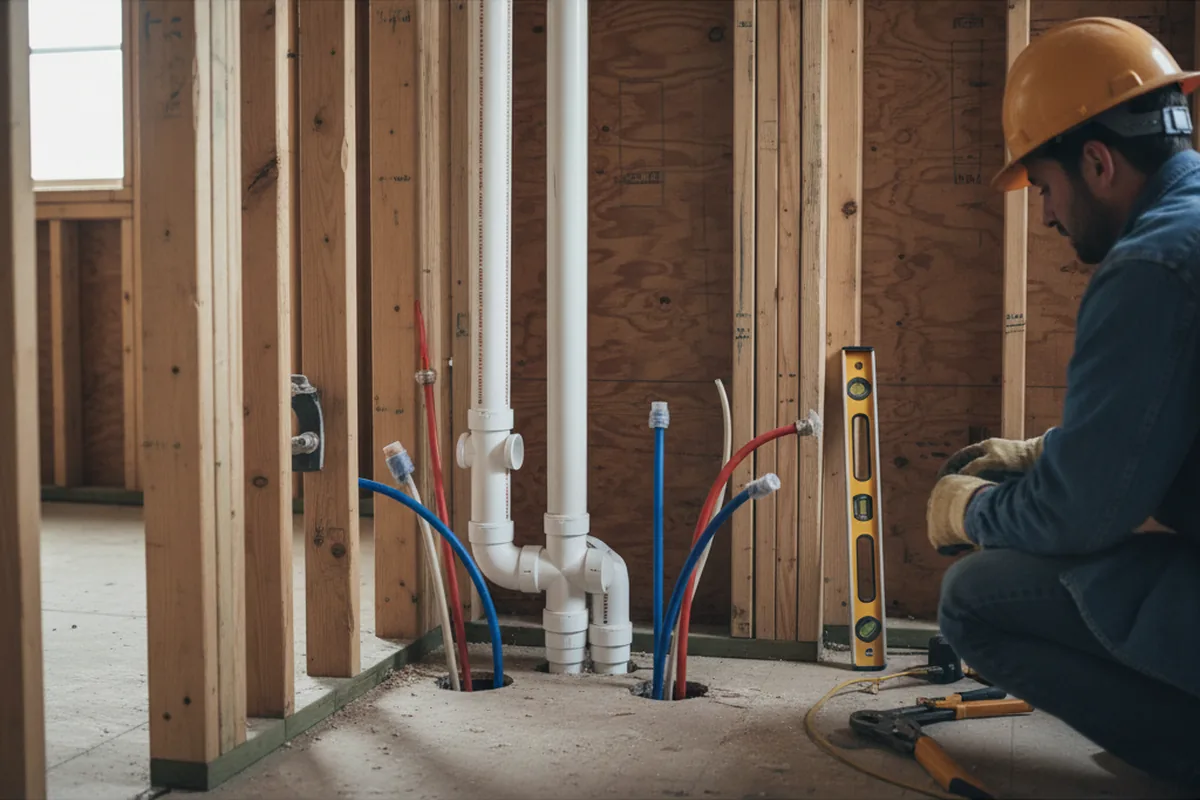 Drain and supply rough-in during Drain Cleaning in Panama City Beach
